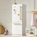 Tiny Land® Play Kitchen Accessories – Play Kitchen Fridge: Wooden Cabinet Refrigerator for Kids