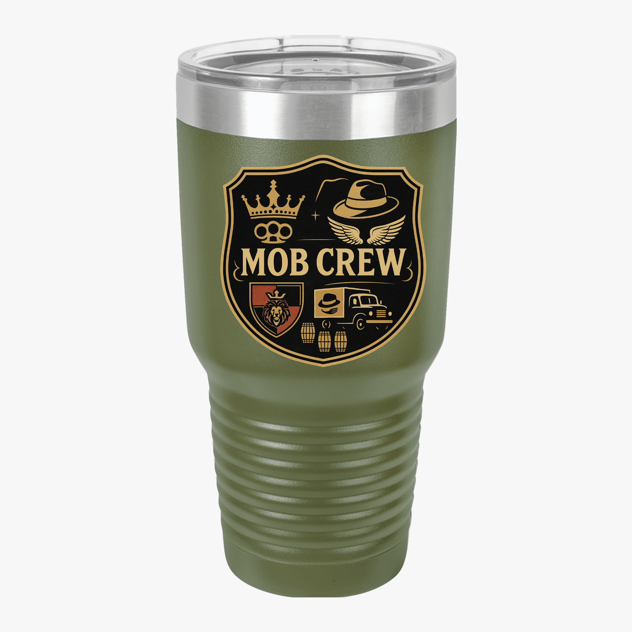 Mob Crew 30oz Insulated Tumbler - Family Shield Travel Mug for Coffee Lovers