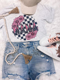 Checkered Mama Circle Bella Canvas Graphic Tee
