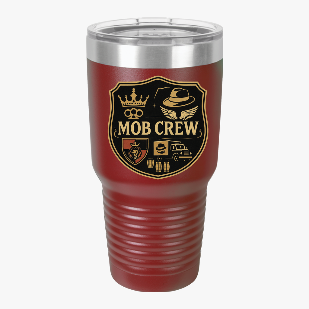 Mob Crew 30oz Insulated Tumbler - Family Shield Travel Mug for Coffee Lovers