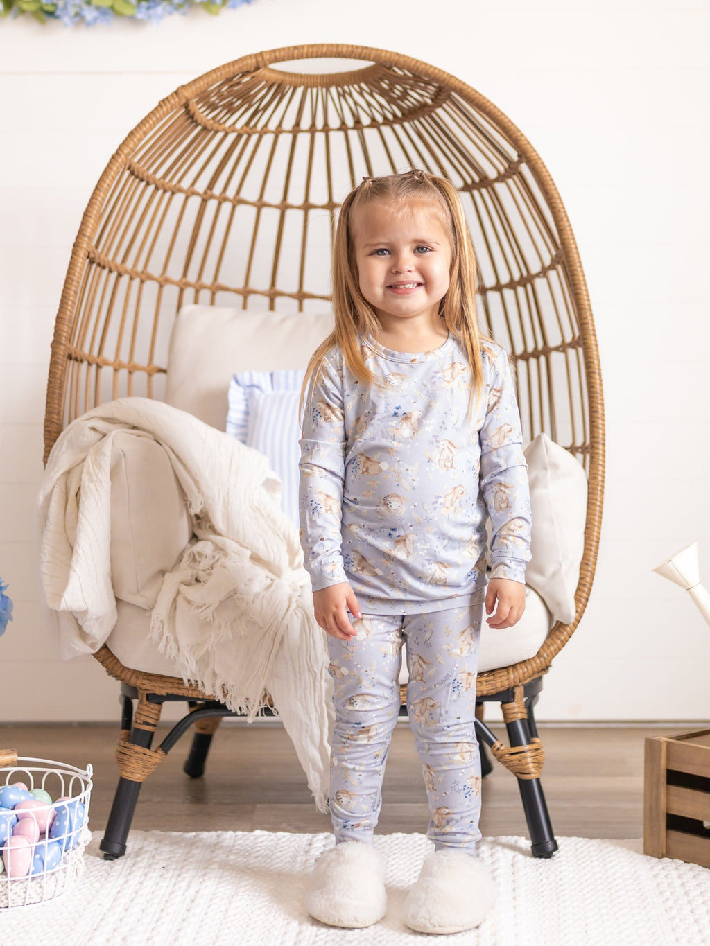 Bunny Blossoms 2pc Bamboo Pajamas