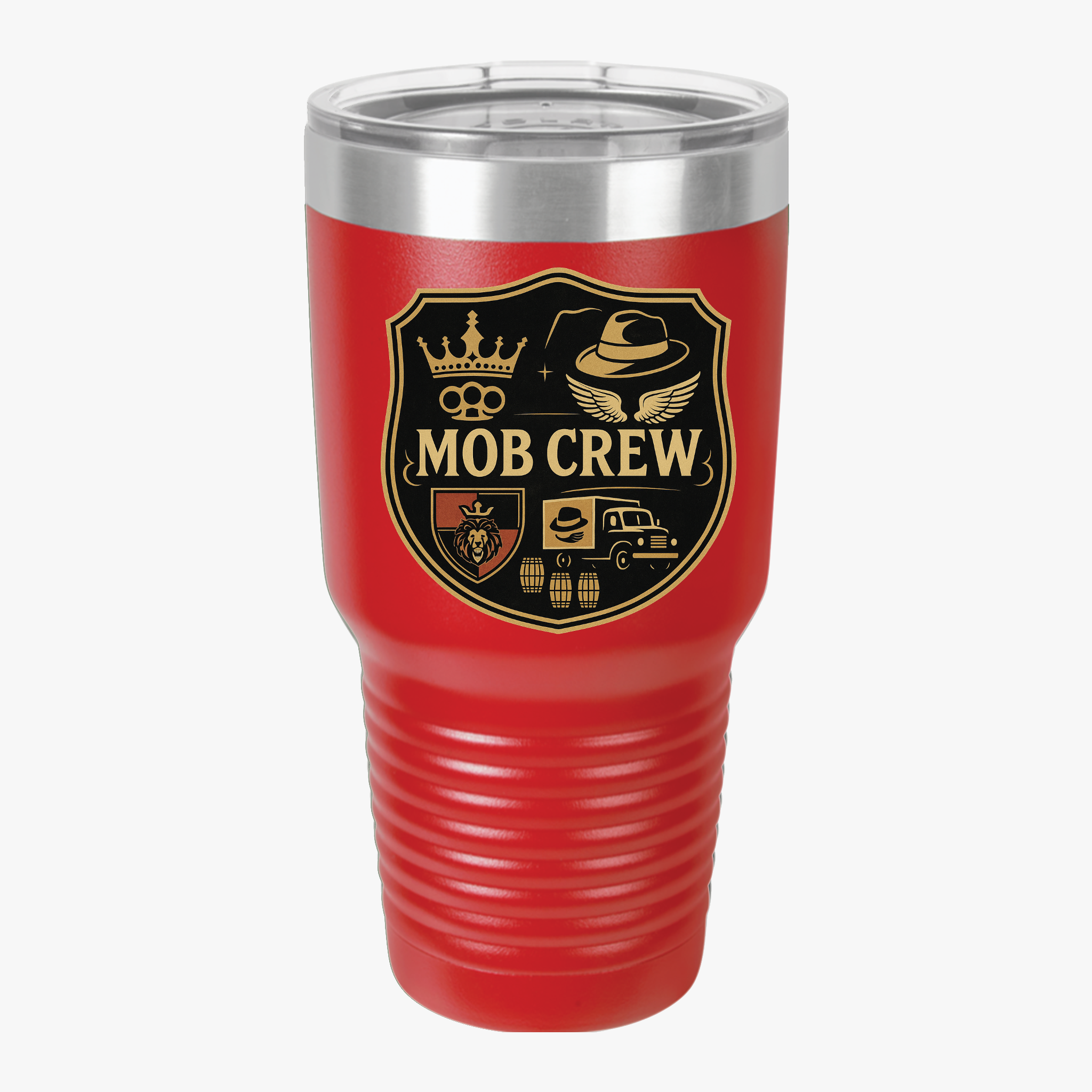 Mob Crew 30oz Insulated Tumbler - Family Shield Travel Mug for Coffee Lovers