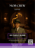 Six Family Blend Espresso Roast Dark Coffee - 12oz of Rich Flavor and Depth in Every Sip