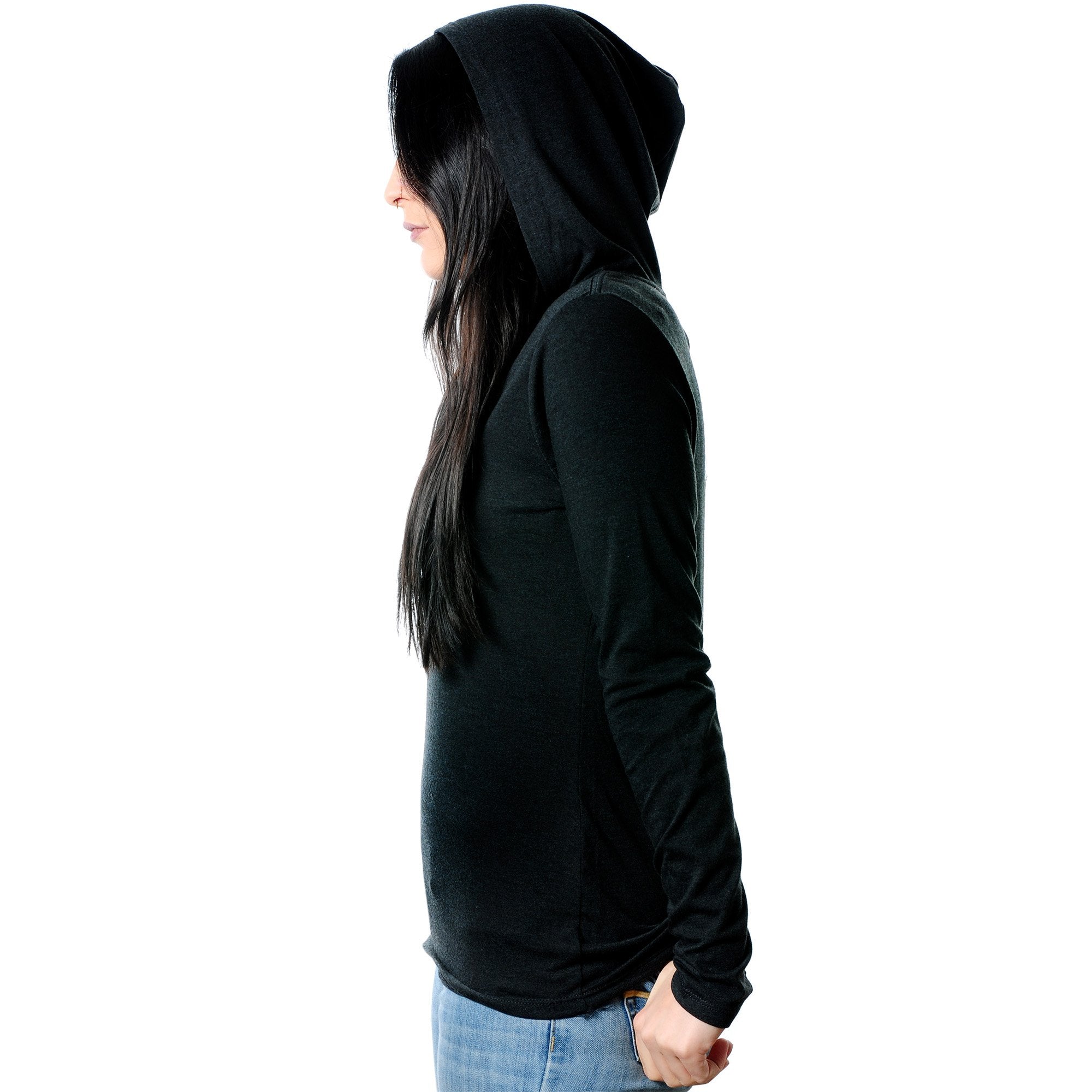 Crazy Piercings Lady Tapered Long Sleeve Hoodie