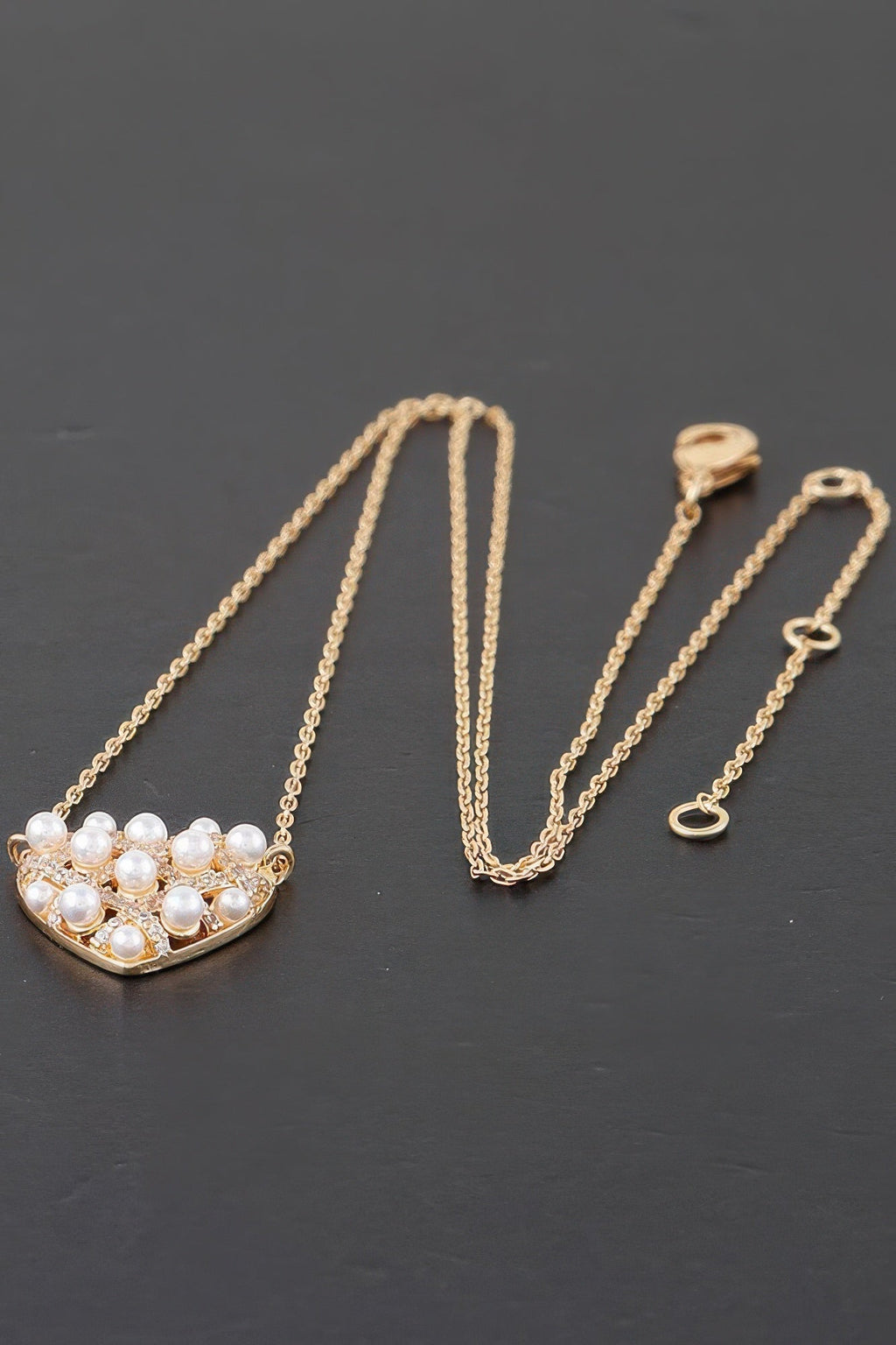 Quilted Pearl Heart Necklace