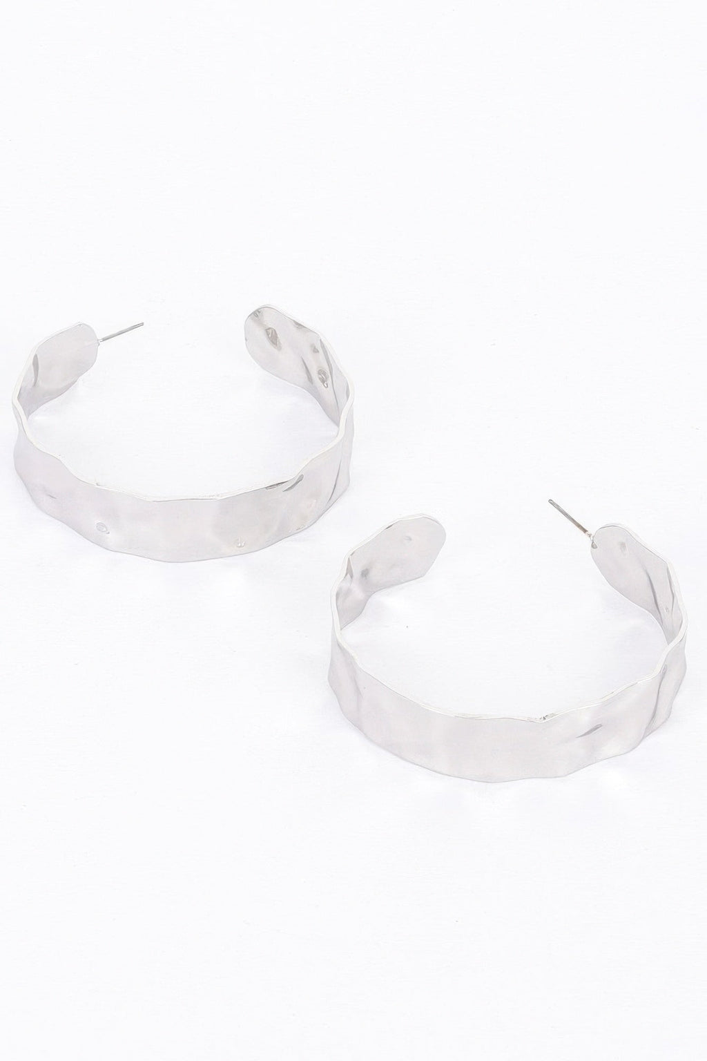 Gold Plated Wide Metal Hoop Earring