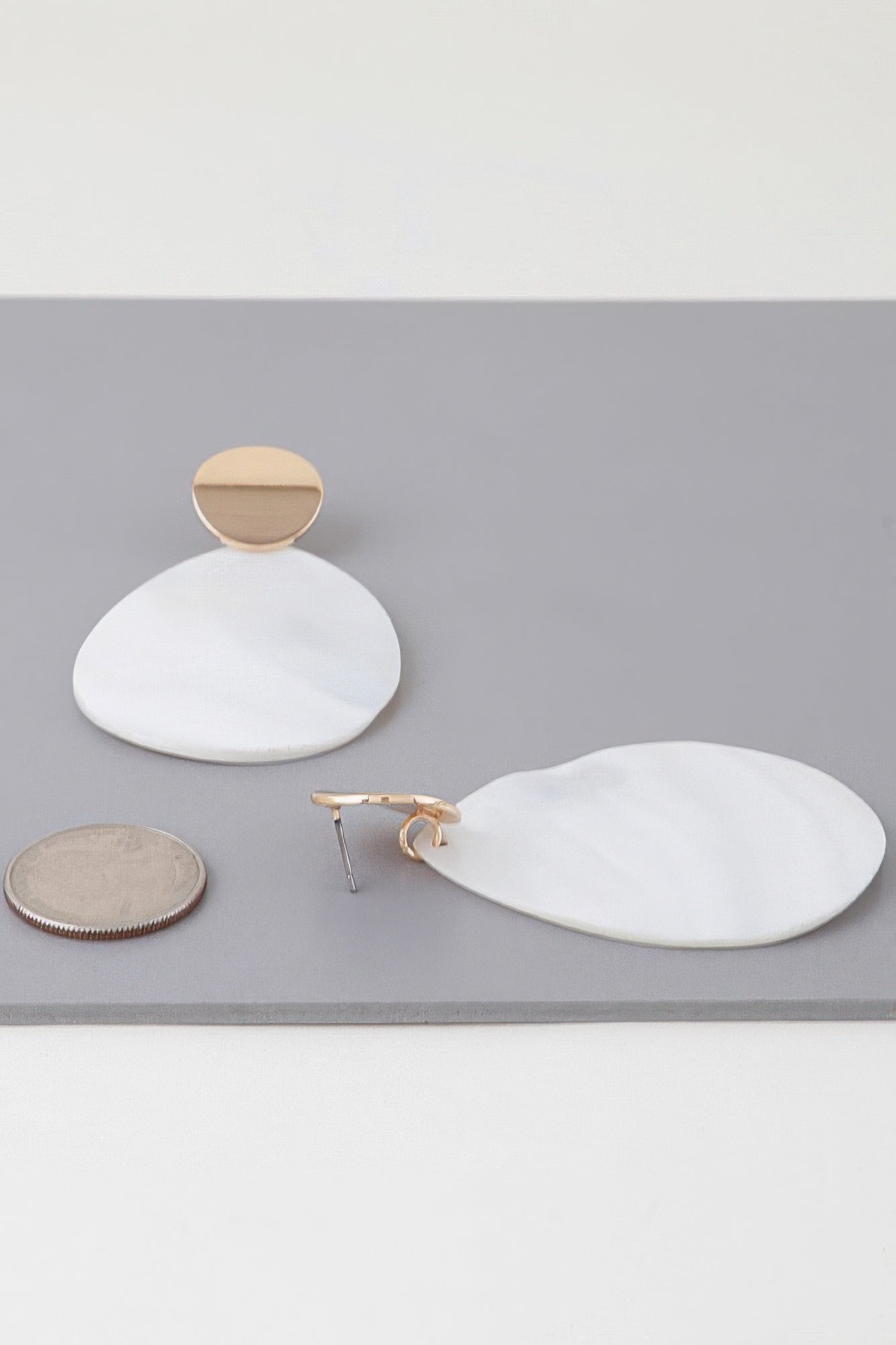 Marbled Stone Oval Earrings