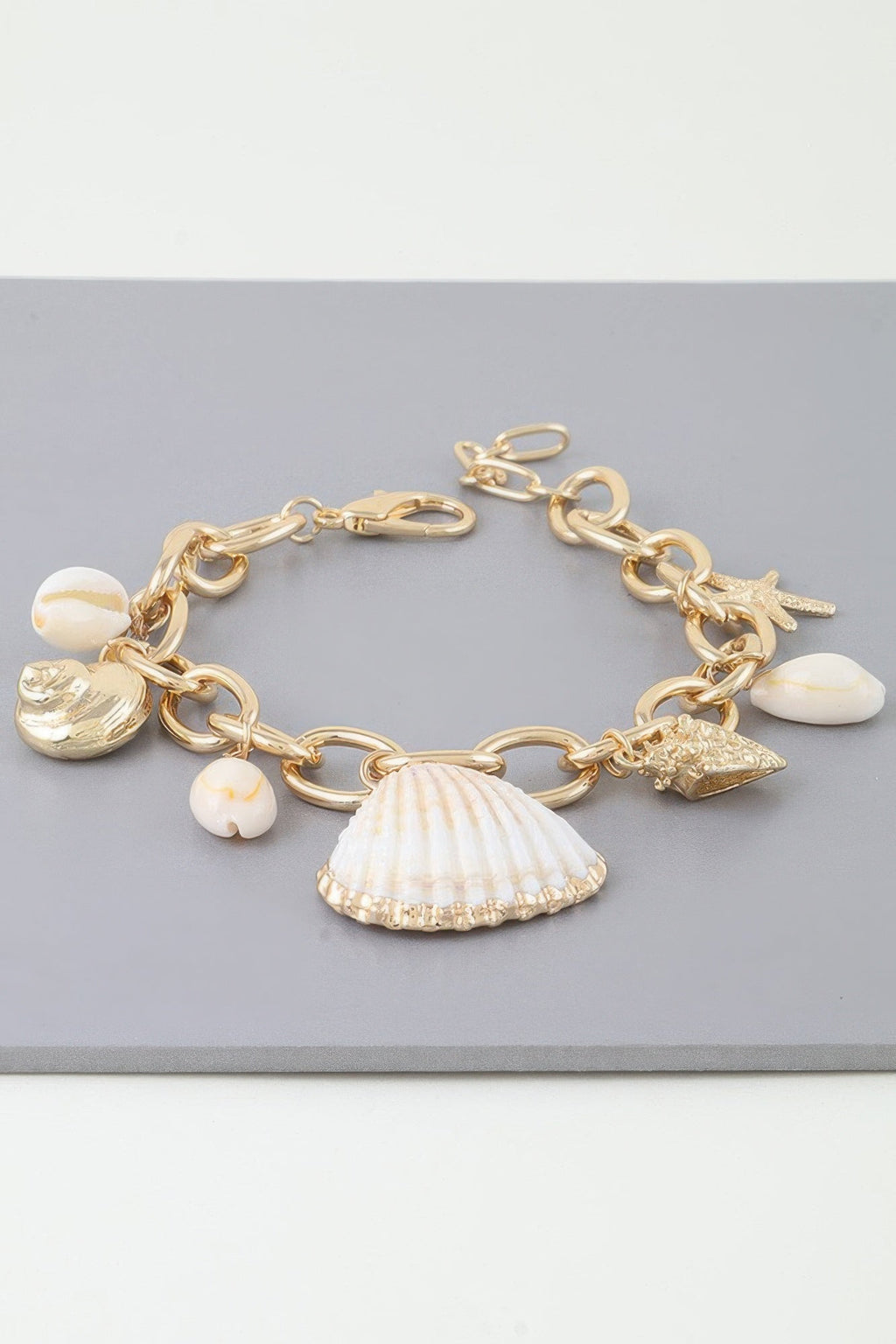 Multi Seashell Charm Chain Bracelet