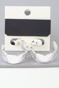 Diamond Quilt Cut Hoop Earrings