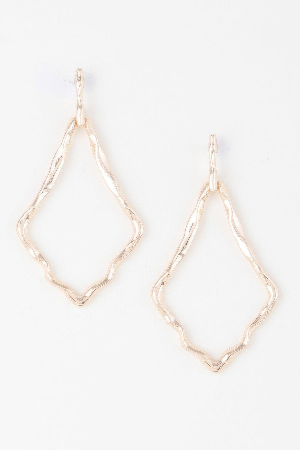 Shiny Hammered Kite Earrings