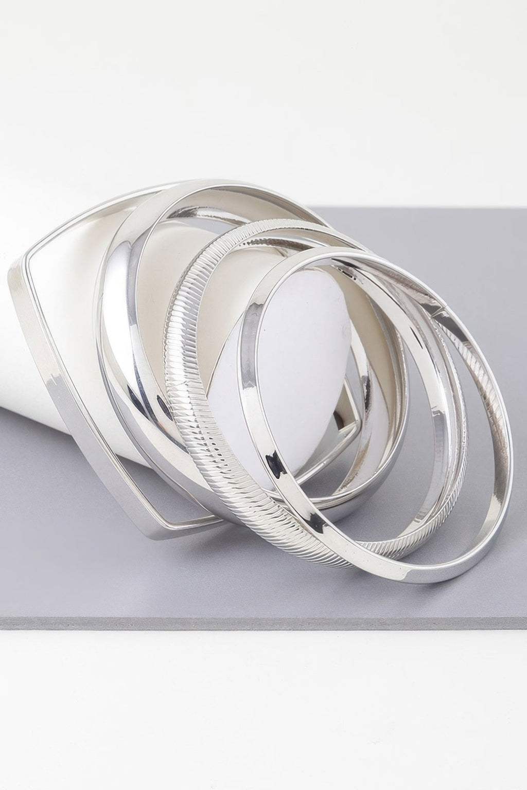Multi Shiny Silver Layer Bracelet