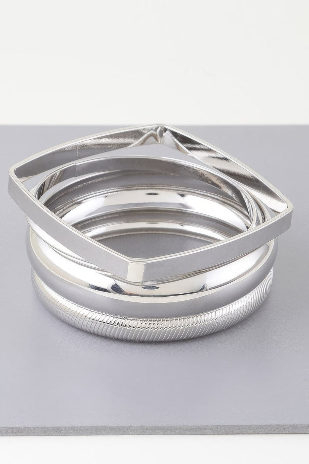 Multi Shiny Silver Layer Bracelet