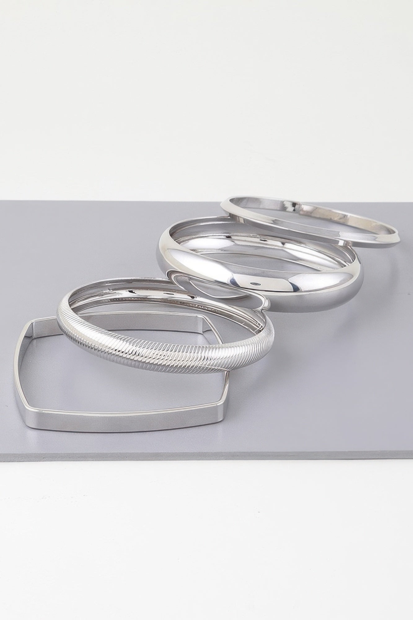 Multi Shiny Silver Layer Bracelet