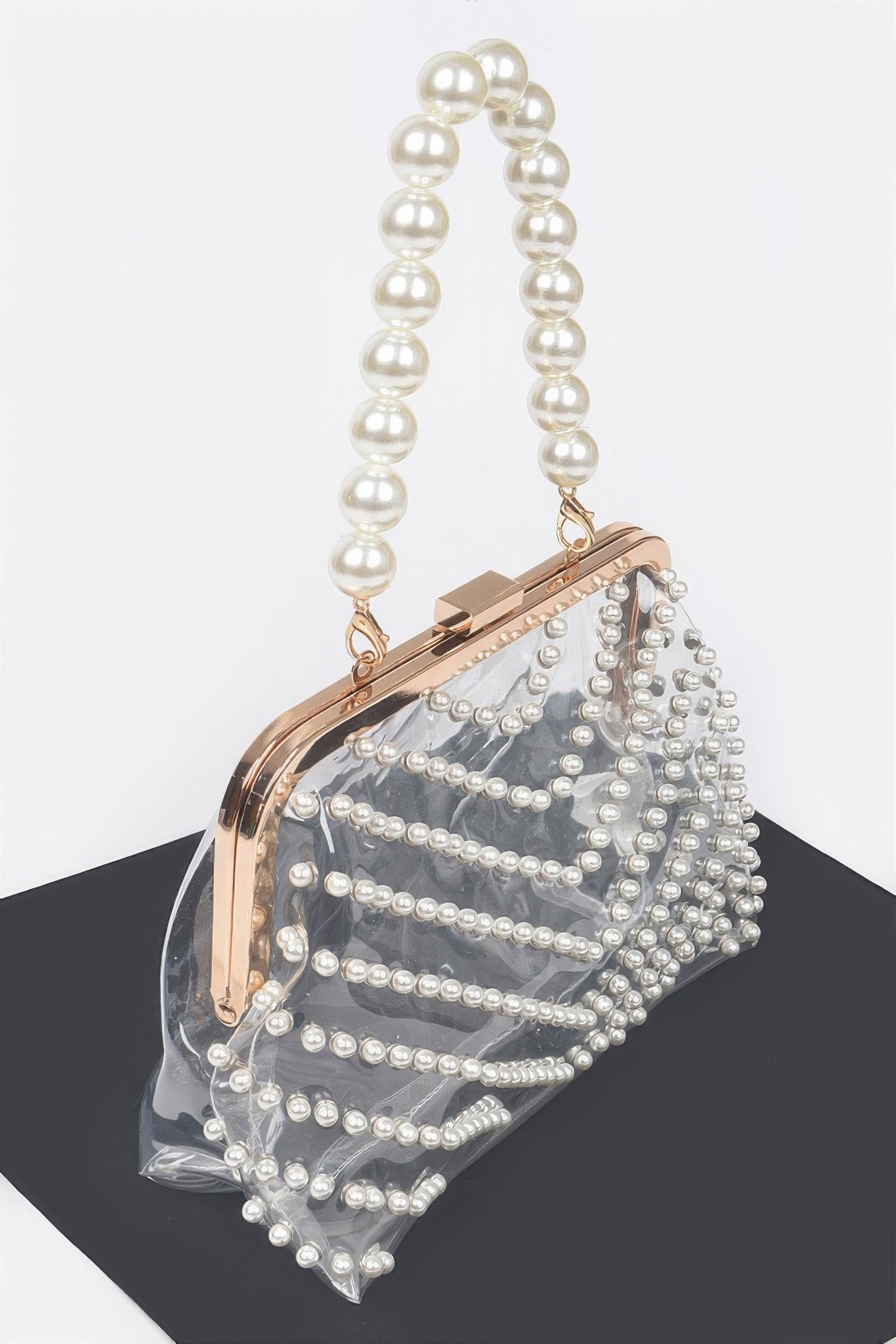 Stone Studded Transparent Clutch