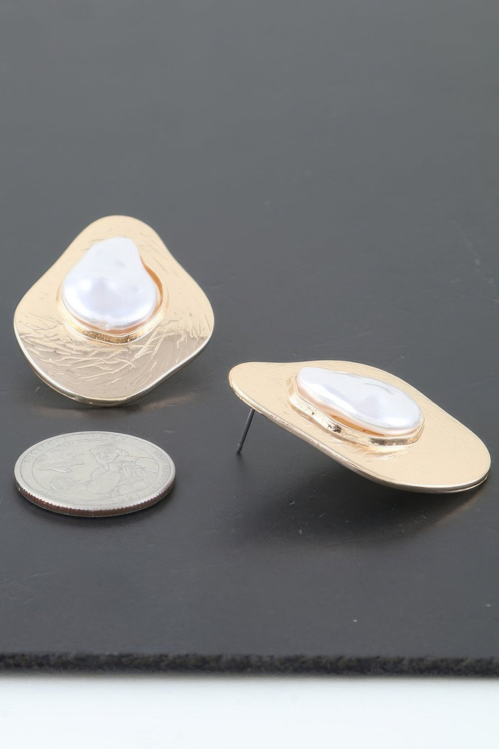 Abstract Etched Stone Stud Earrings