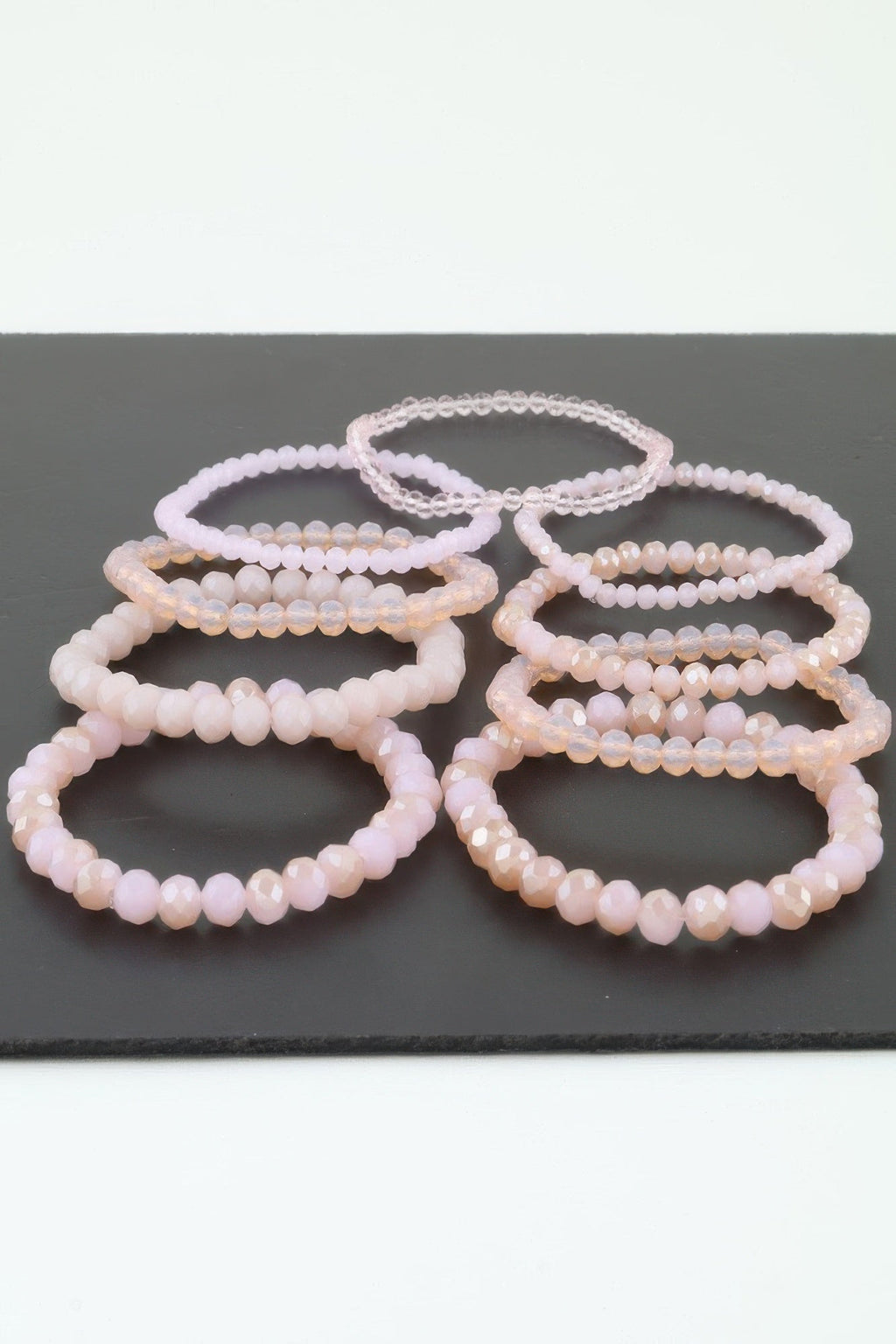 Multi Pastel Pink Crystal Beaded Bracelet