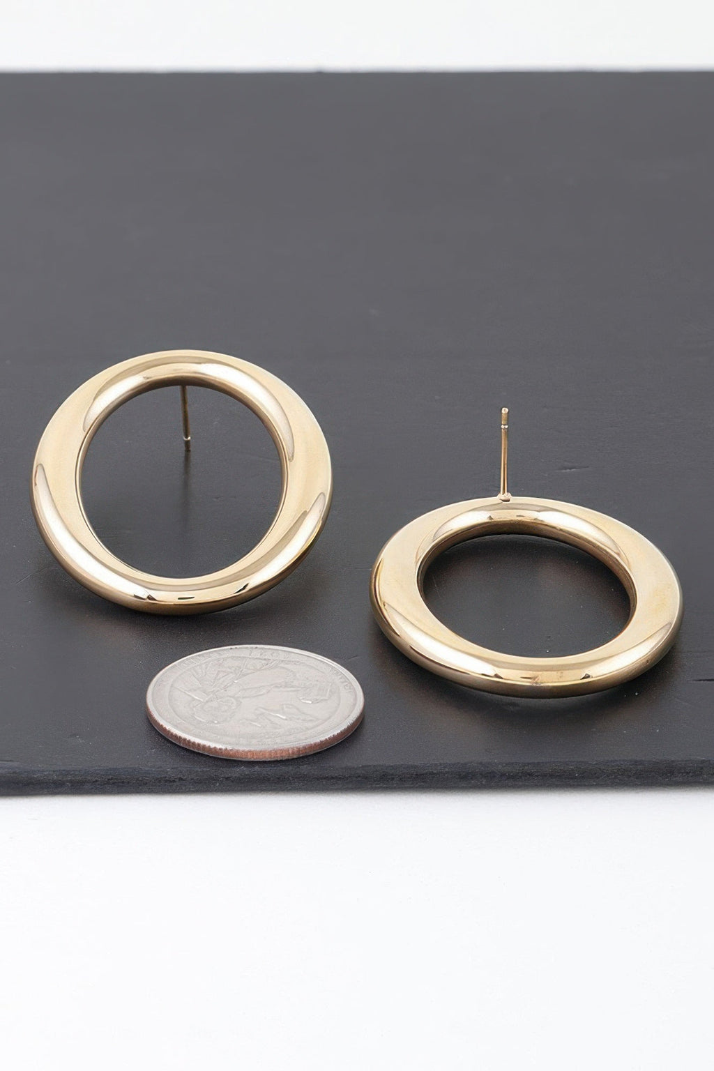 Shiny O Oval Earrings