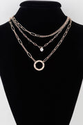 Multilayer Lin Chain Ring Necklace