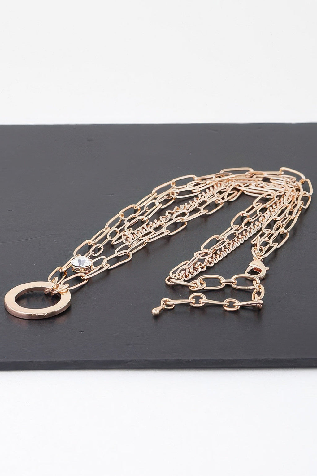 Multilayer Lin Chain Ring Necklace
