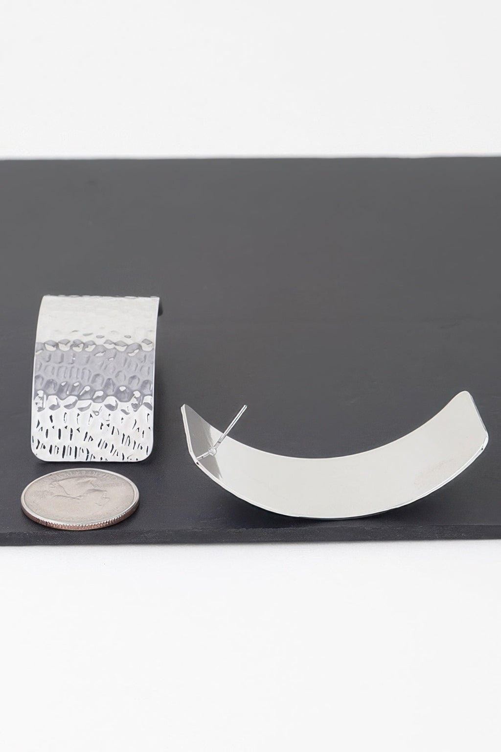 Indented Curved Plate Earrings