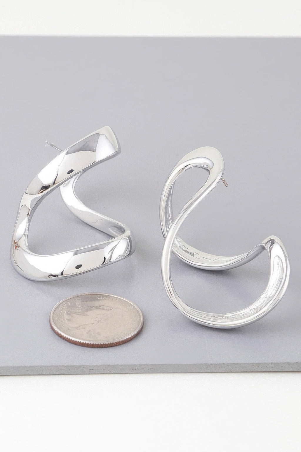 Abstract Shiny Bend Earrings