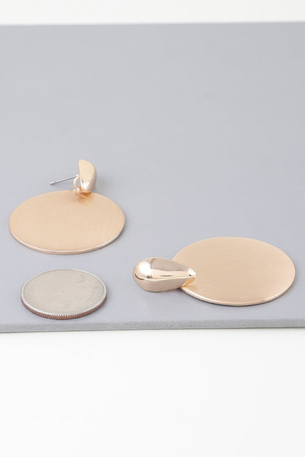 Modern Sleek Disc Drop Earrings