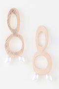 Open Abstract Pearl Drop Earrings