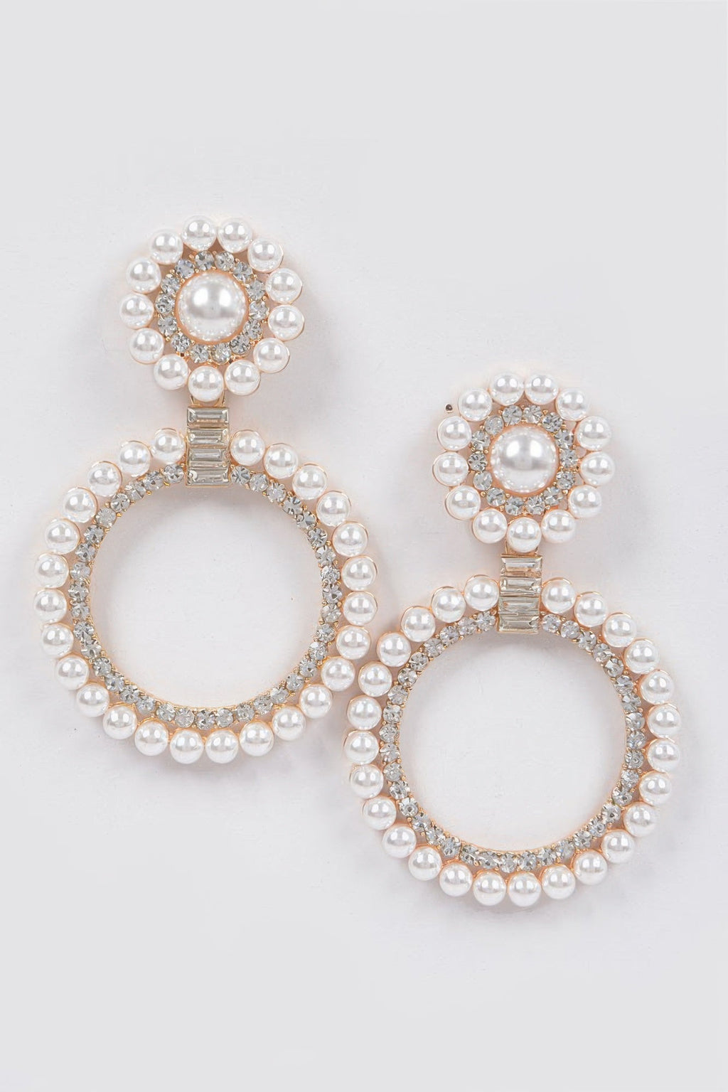 Faux Pearl&stone Dangle Earring