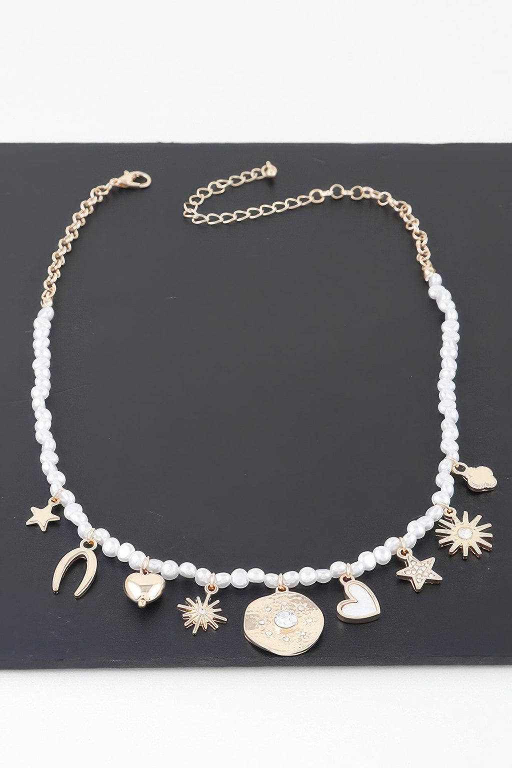 Multi Shiny Charms Beaded Necklace