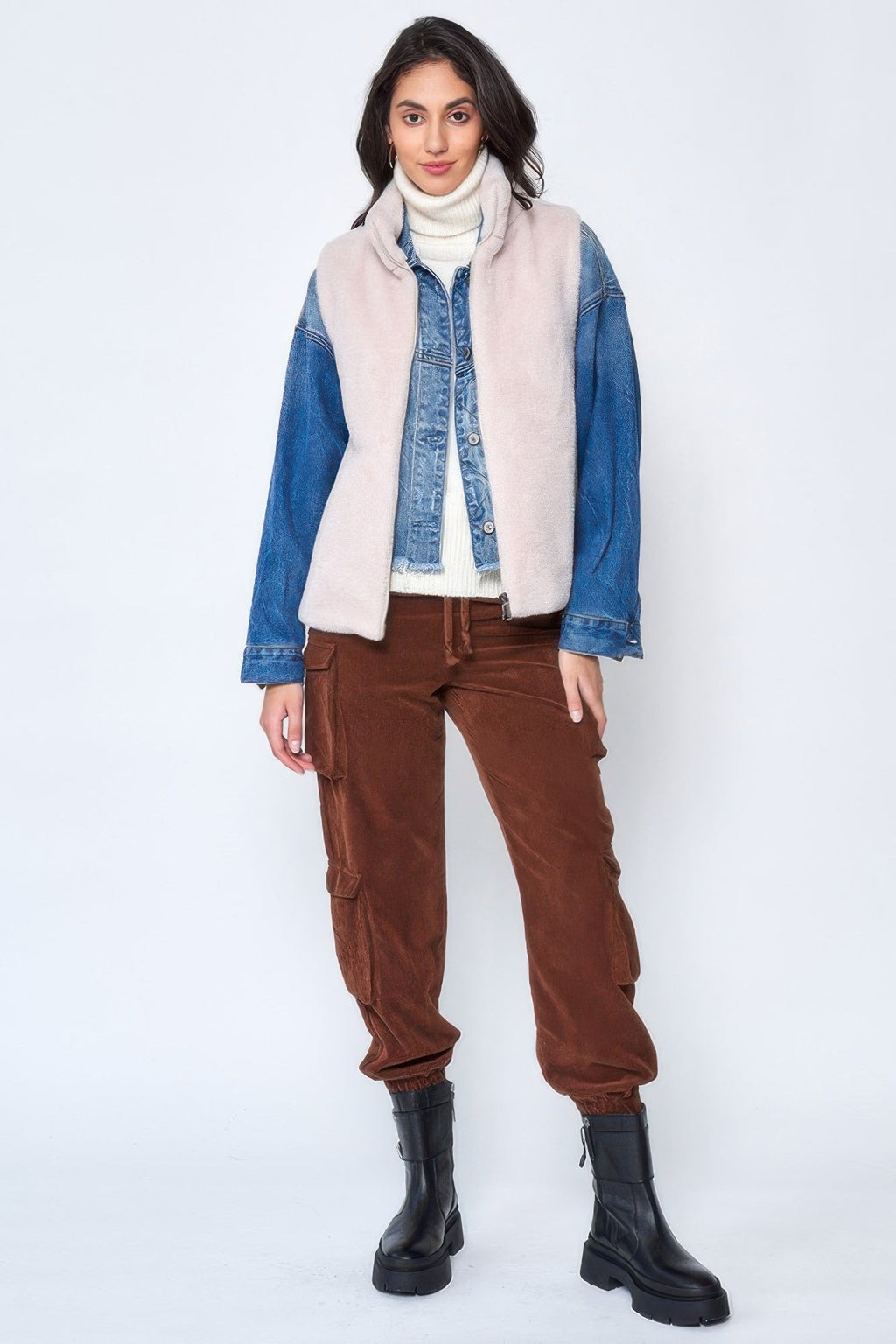 Solid Faux Fur Vest