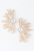Diamond Rhinestone Flare Earrings