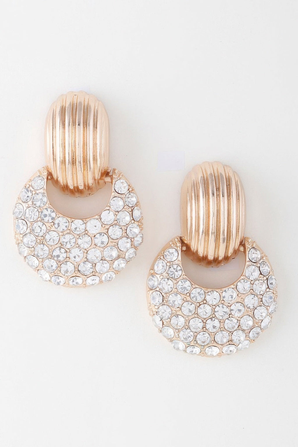 Modern Bejeweled Crescent Moon Earrings