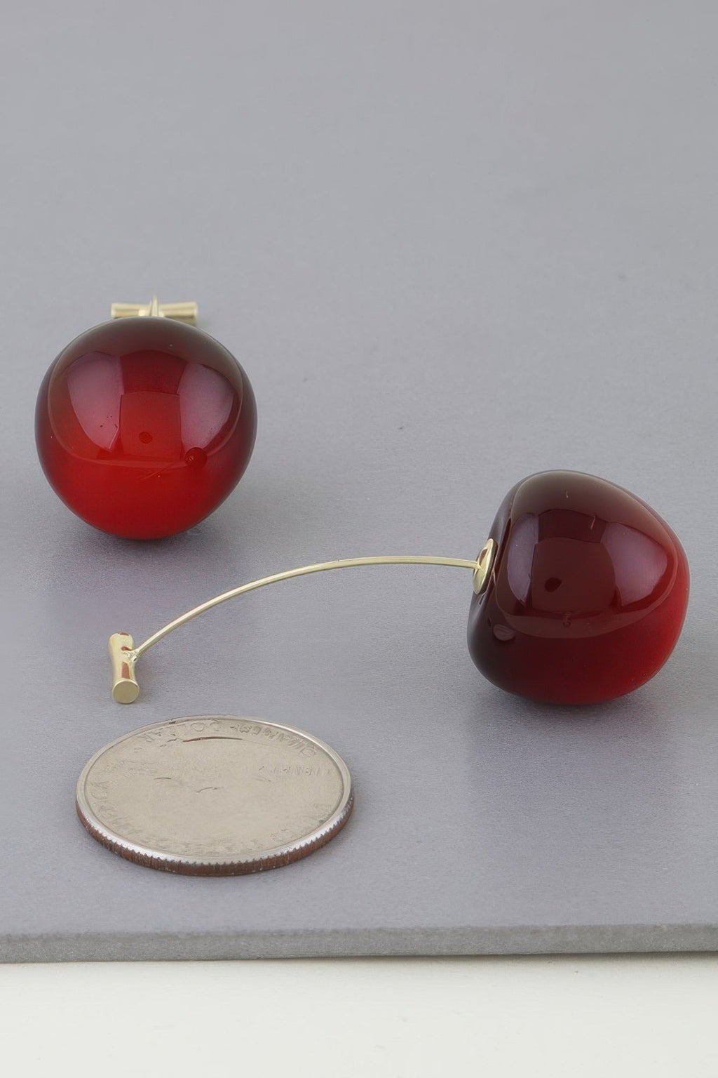 Deep Cherry Stud Earrings