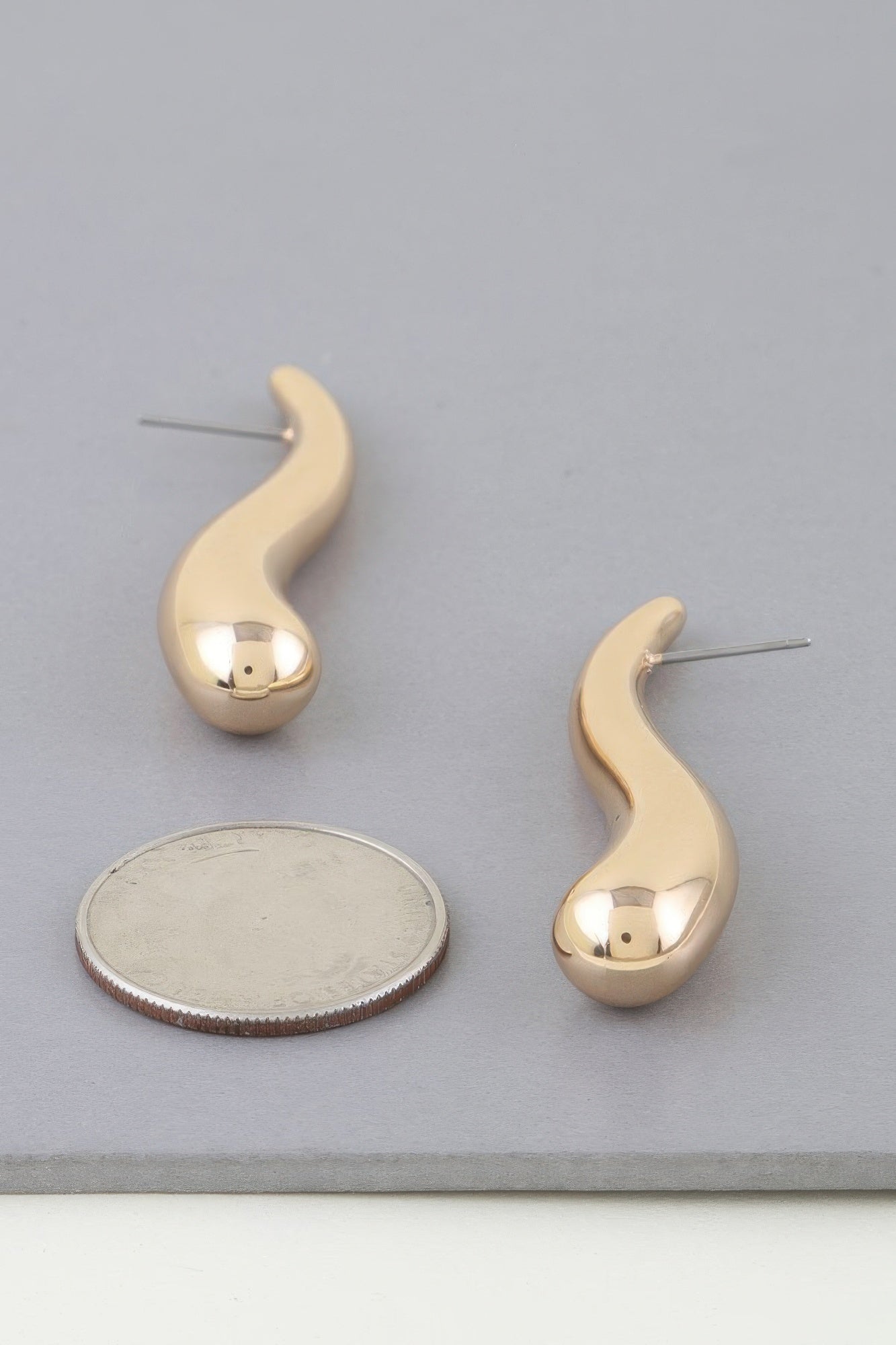 Abstract Wave Teardrop Earrings