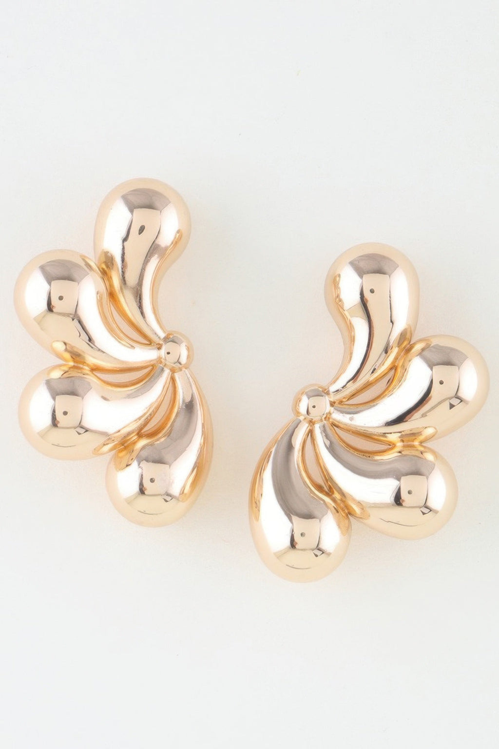 Shiny Flower Halves Earrings