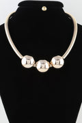 Triple Shiny Bead Statement Necklace