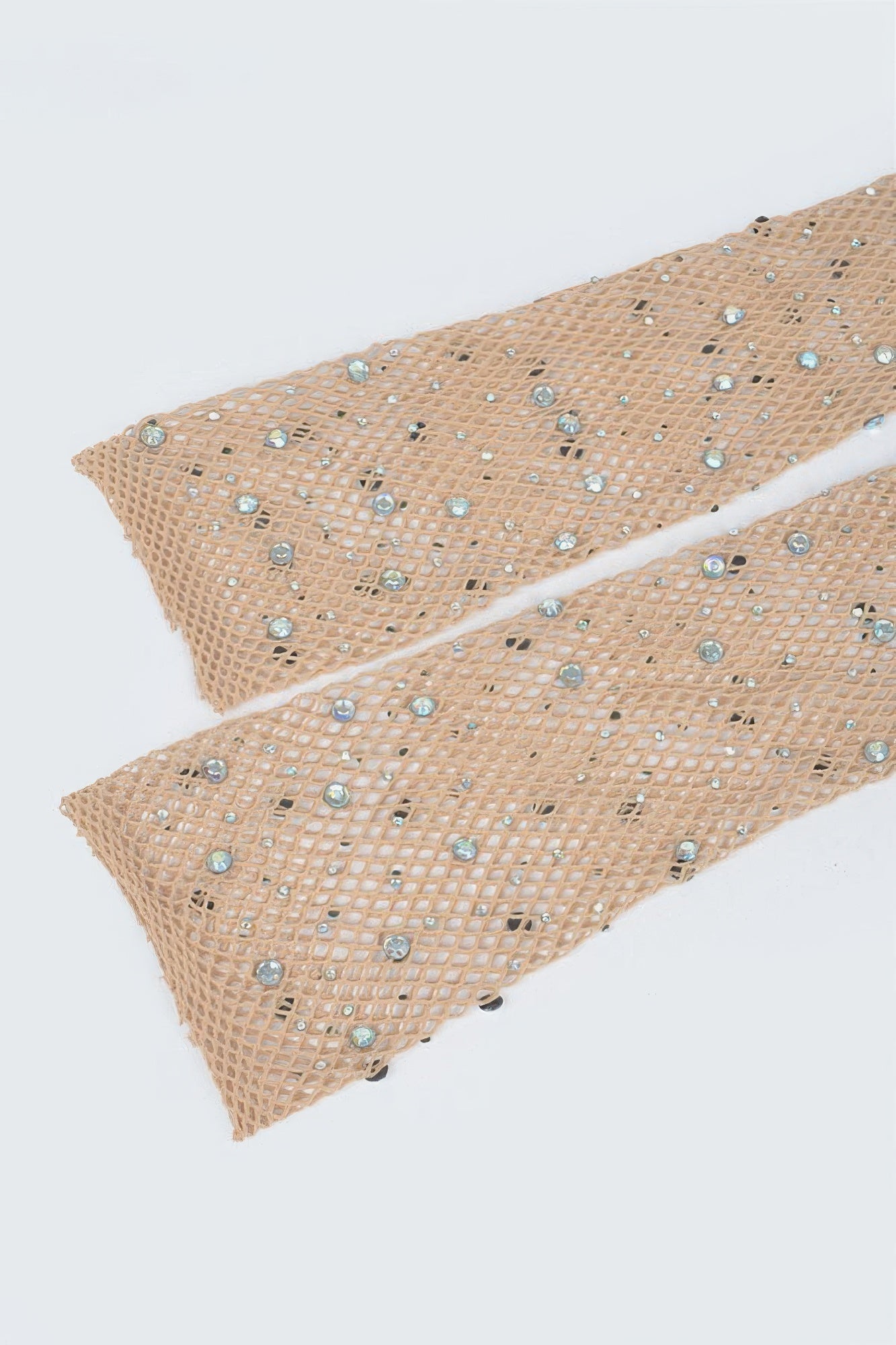 Rhinestone Mesh Long Gloves