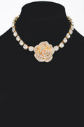 Rhinestone Flower Choker
