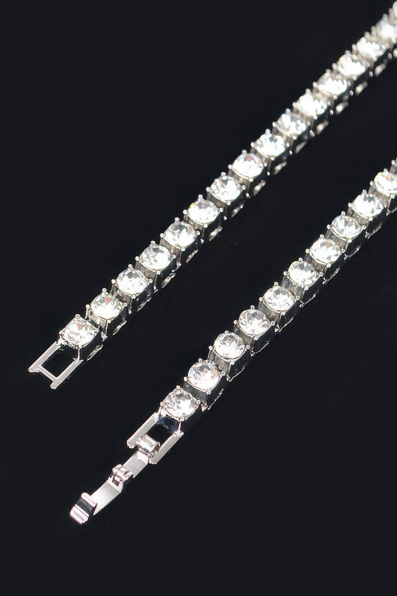 Rhinestone Chain Layered Necklace Chain