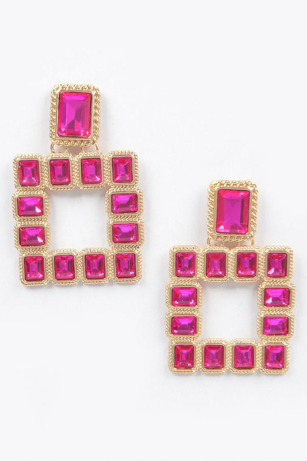 Multi Square Gemstone Earrings