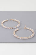 Teardrop Bejeweled Hoop Earrings