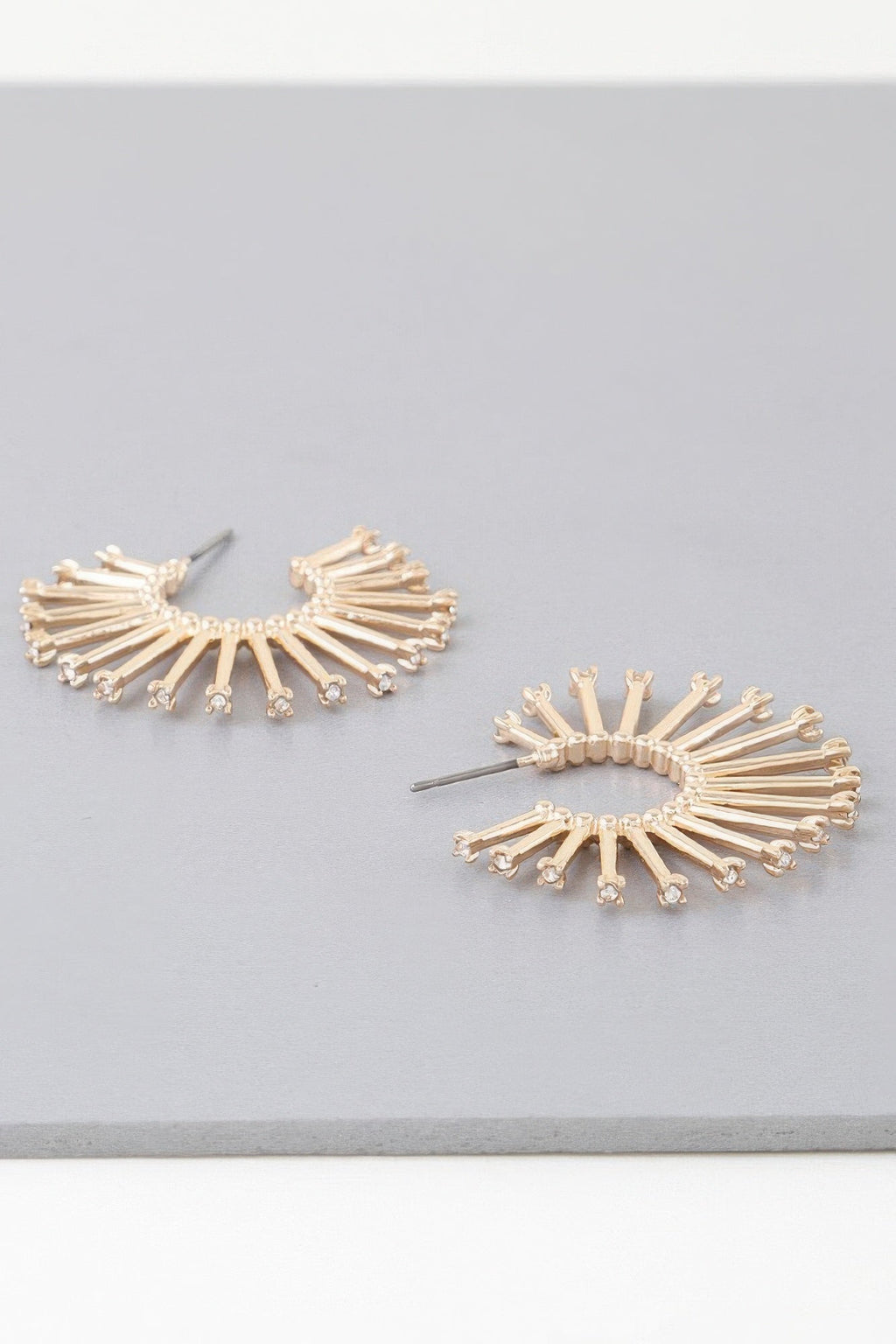 Rising Bejeweled Sun Hoop Earrings