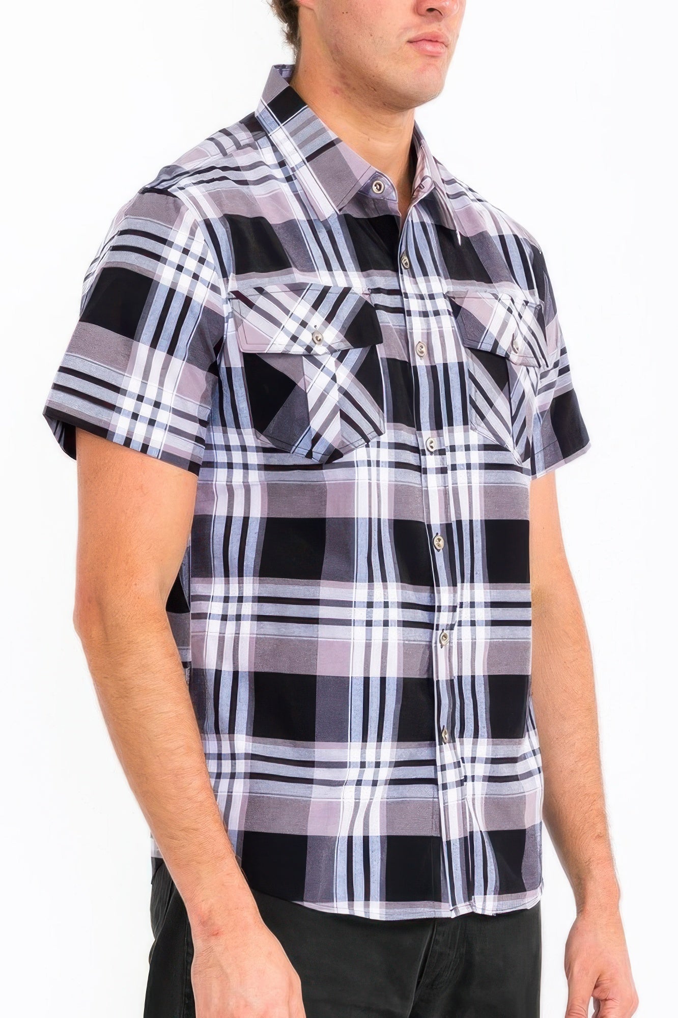 Mens Checkered Two Pocket Shirt