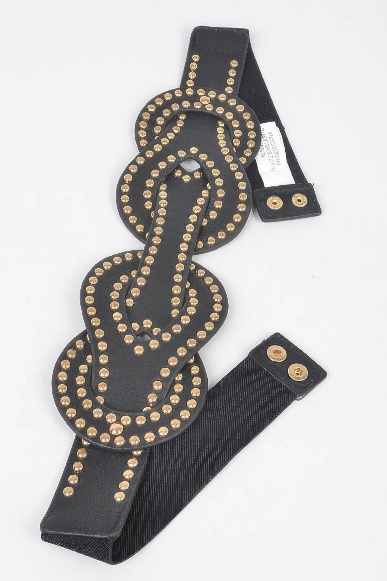 Faux Leather Metal Studded Elastic Belt