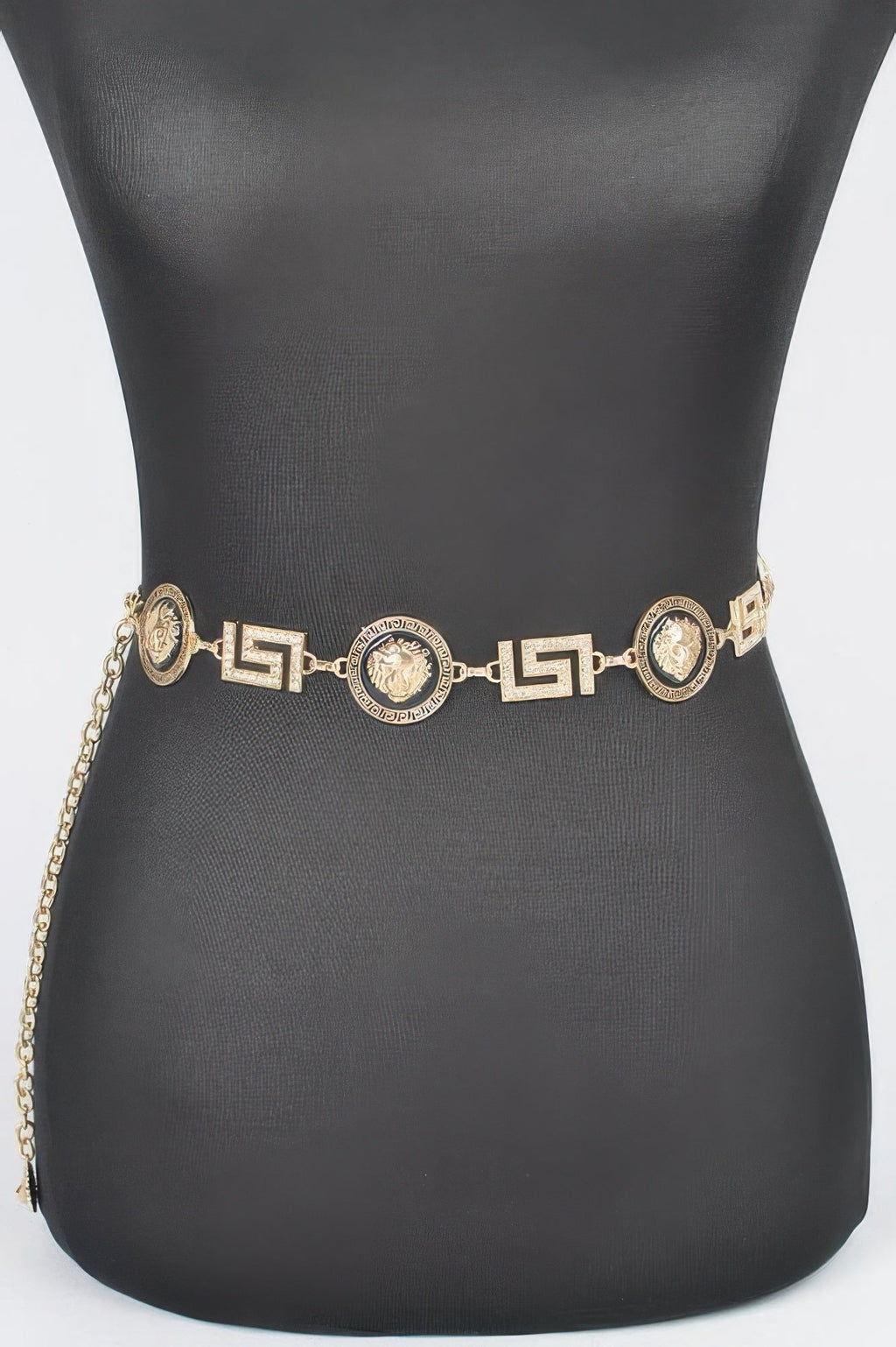 Metal Rhinestone Plus Size Chain Belt
