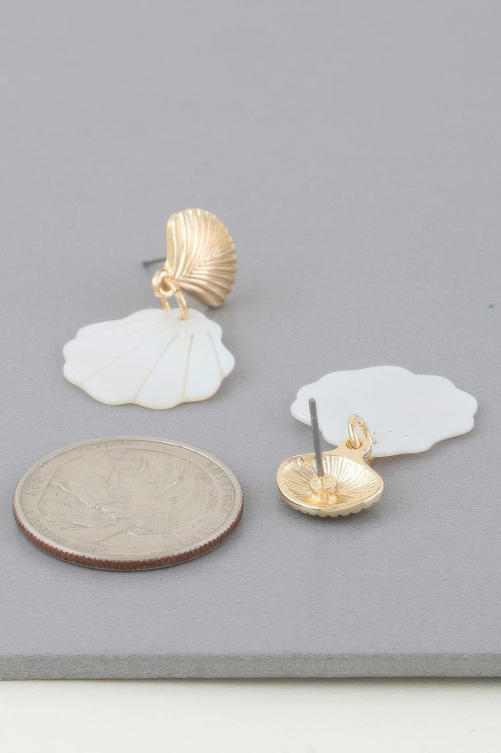 Twin Seashell Drop Earrings