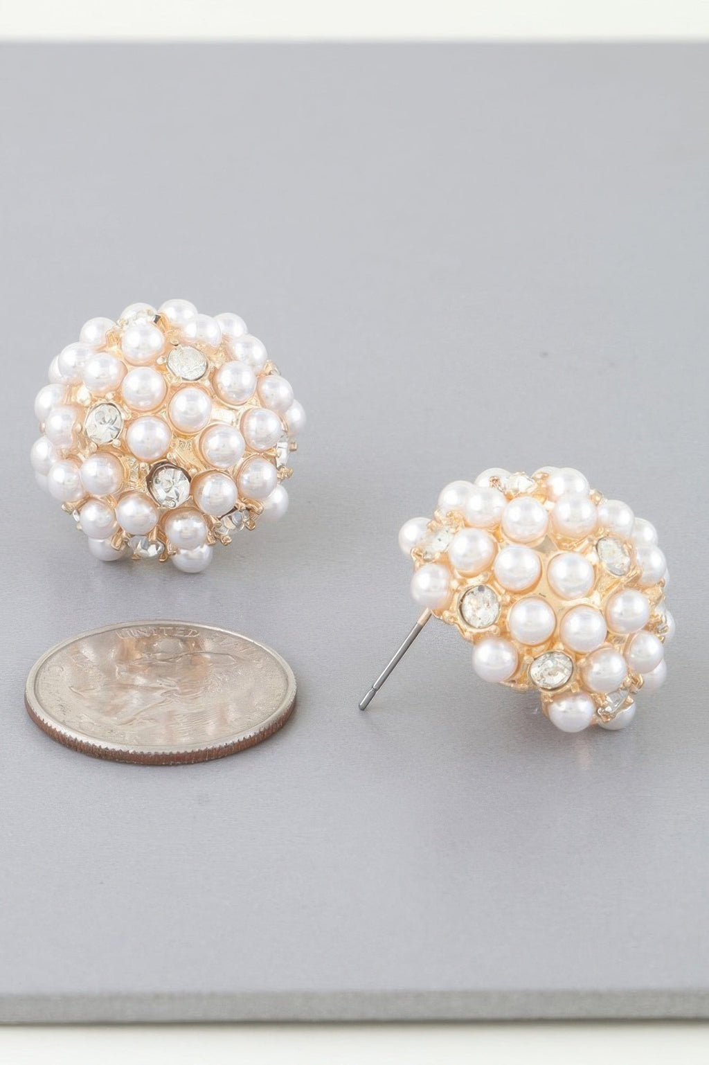 Pearl Cluster Stud Earrings