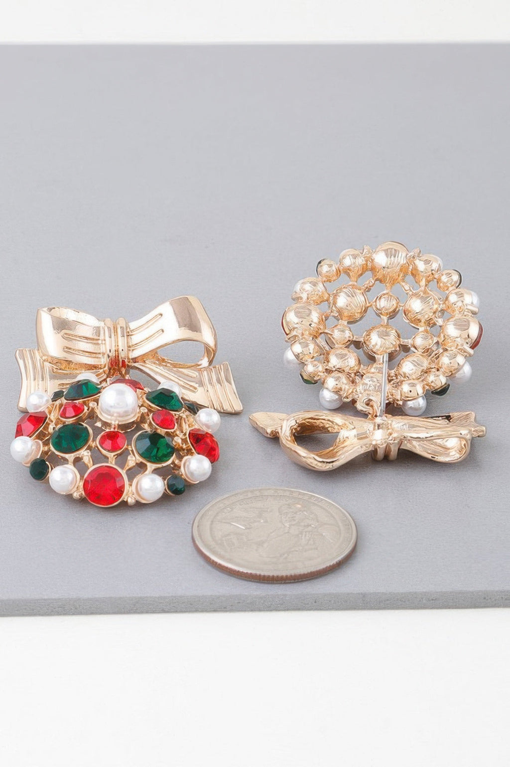 Bejeweled Ribbon Ornament Earrings