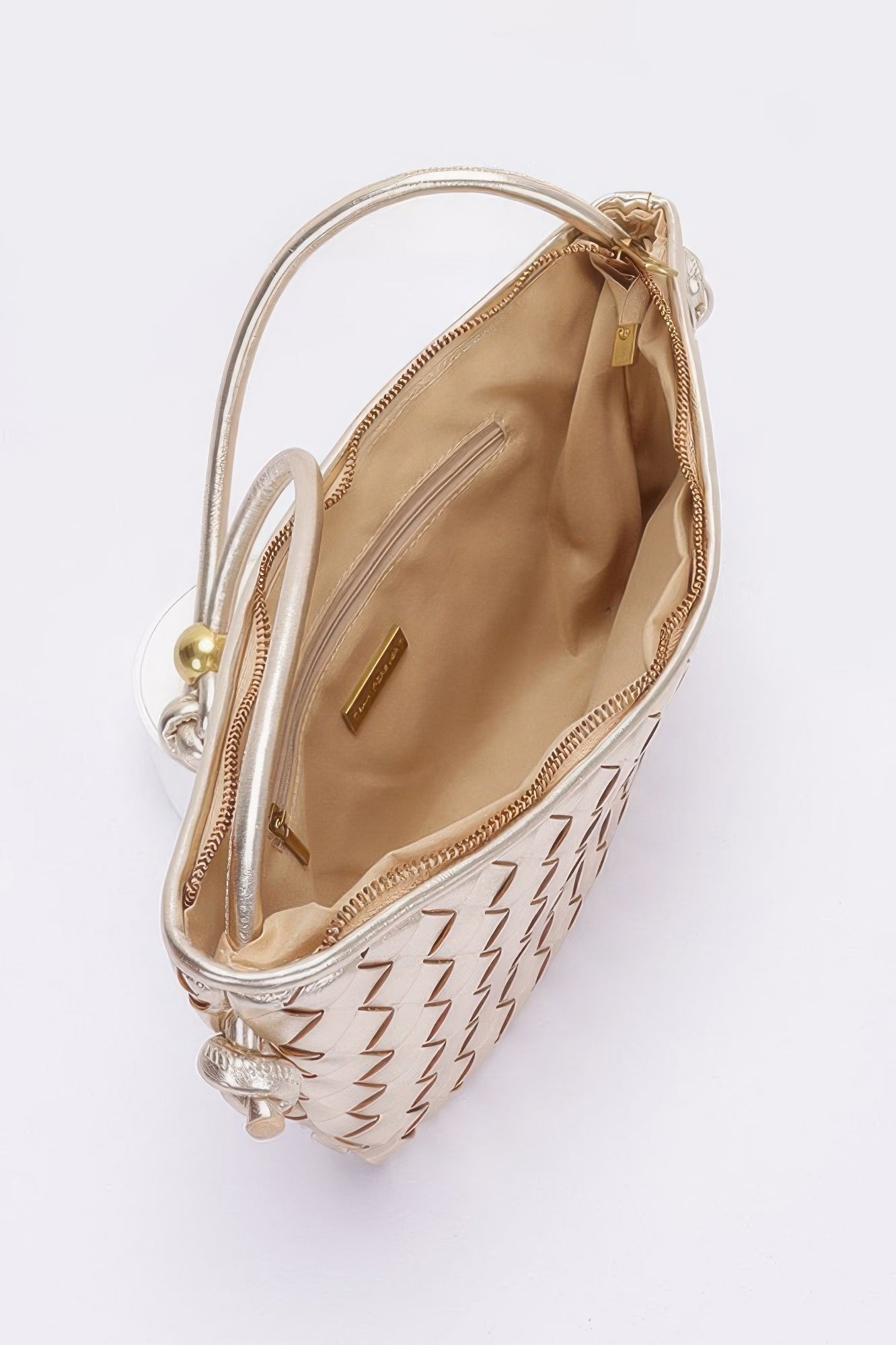 Faux Leather Braided Wrist And Shoulder Bag