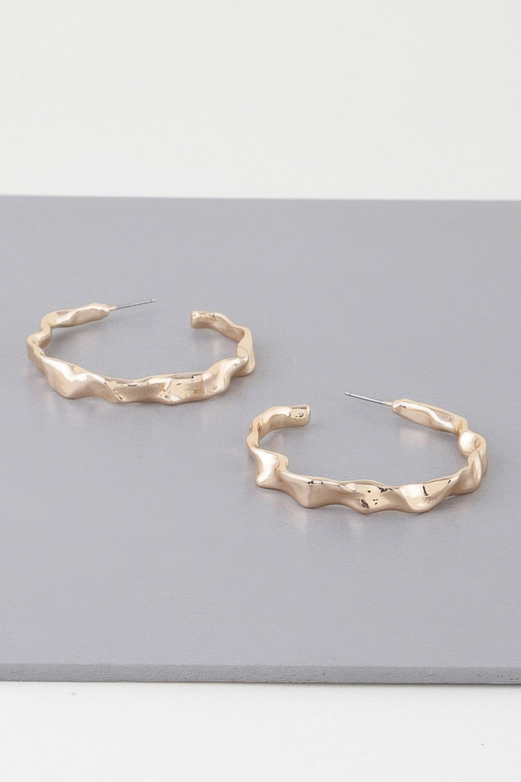 Wavy Accent Hoop Earrings